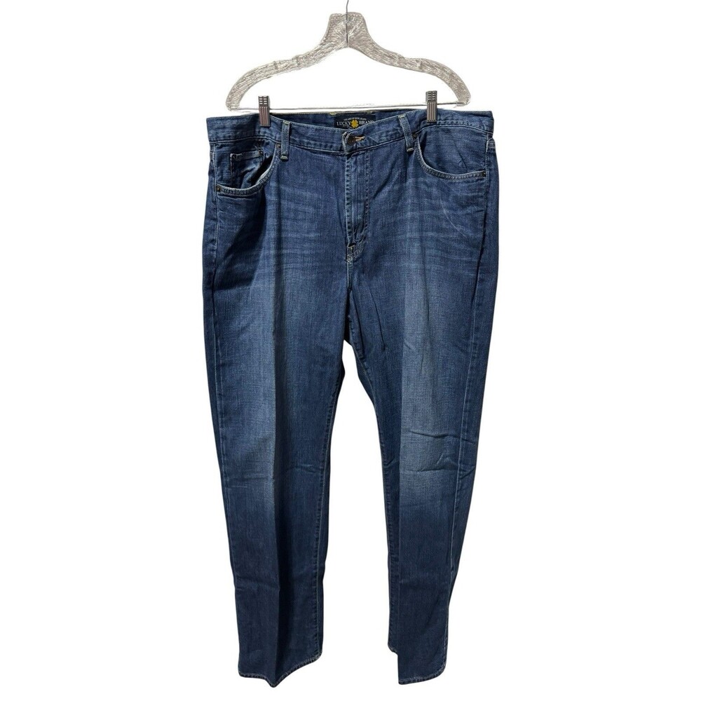 Lucky Brand 181 Relaxed Straight Blue Denim Jeans Men's 40x34 Neptune Wash